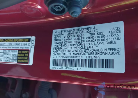 2022 Honda Cr-V Awd Ex z USA, uszkodzony, nr VIN 5J6RW2H57NA013289